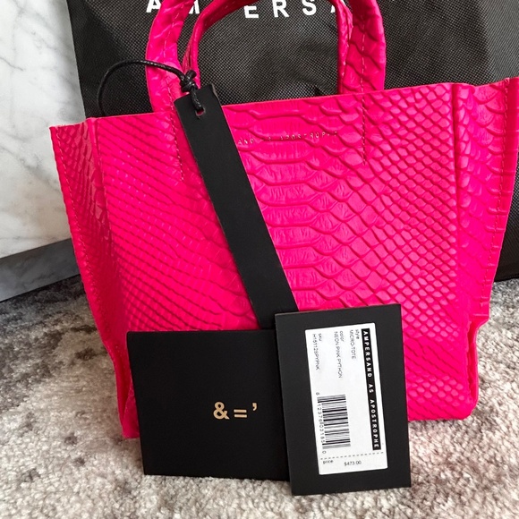 ✨ Ampersand As Apostrophe Micro-Tote – Neon Pink Python – NEW w/ Tags ✨ - Picture 2 of 3